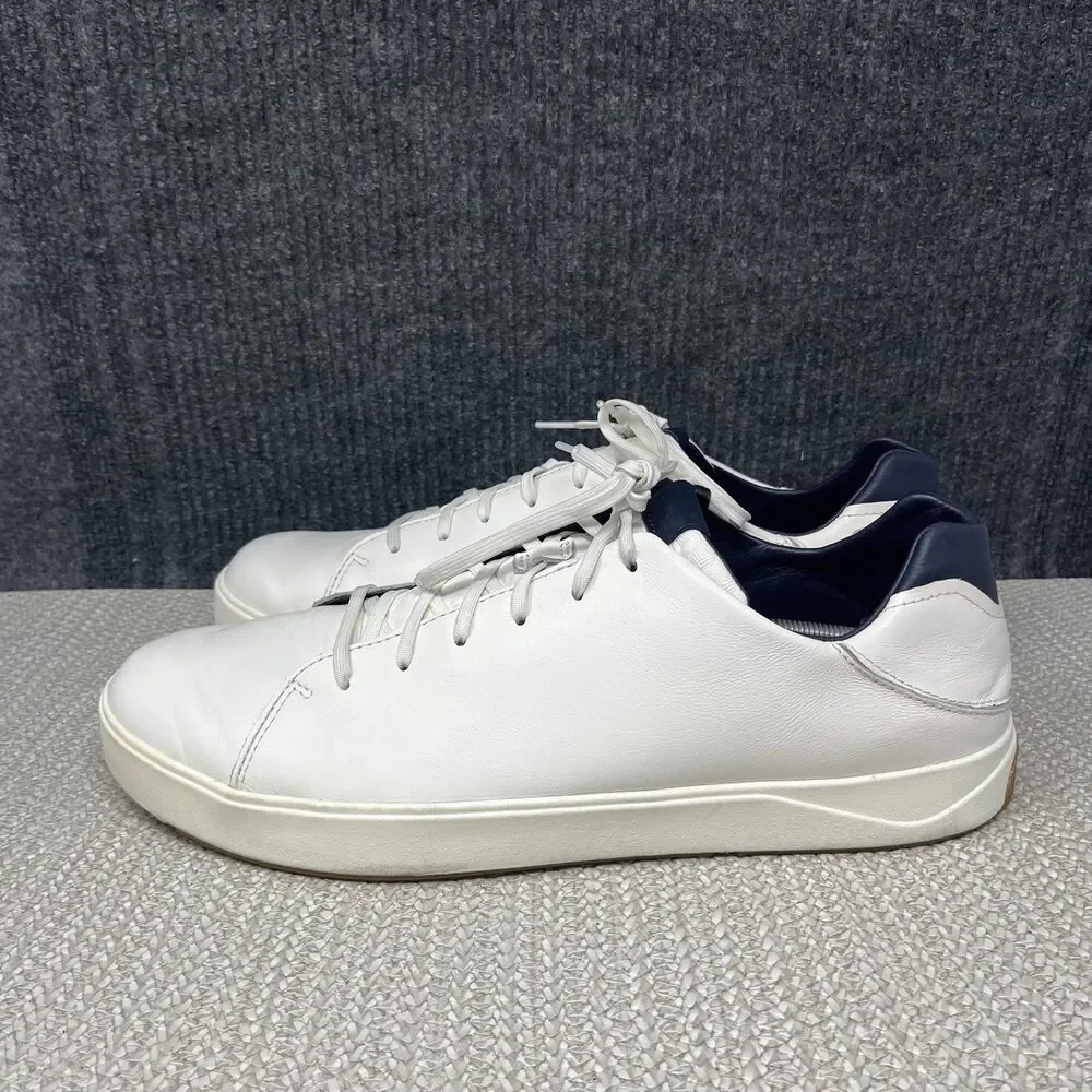 Olukai Lae’Ahi Li ‘Ili White Leather Low Top Sneakers Shoes Mens 15 US